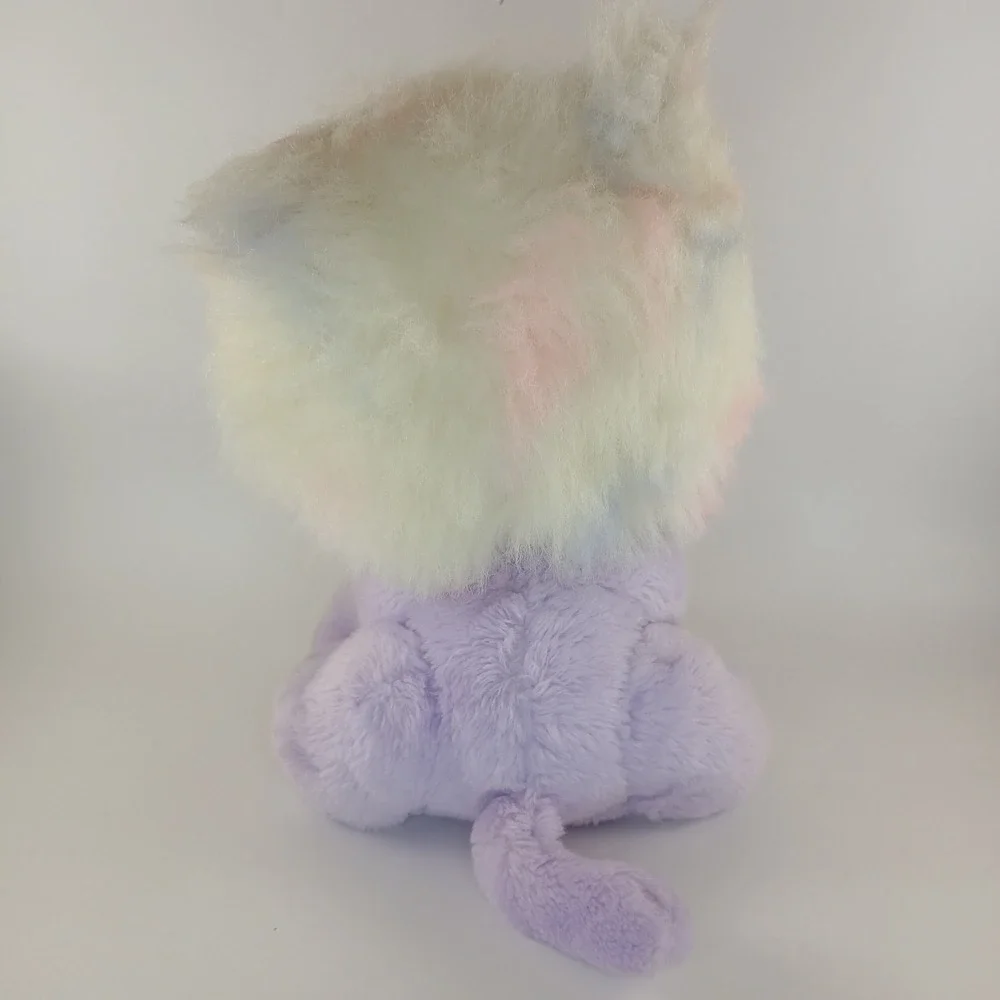 Vtg 1986 Mattel Barbie Rockers Plush White Purple Sparkle Cat Kitten Stuffed Toy